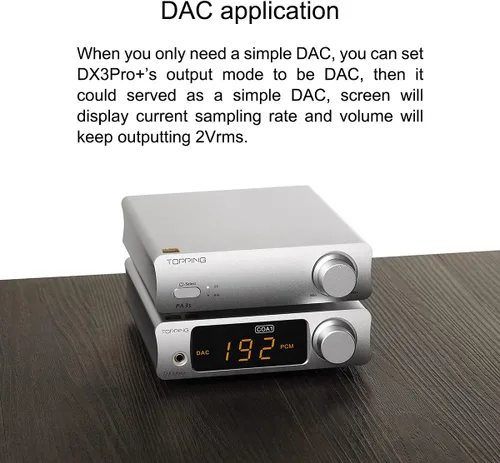 Vista 8 de Topping DX3pro+ LDAC Amplificador de auriculares - ES9038Q2M XU208 NFCA Bluetooth5.0 Decodificador de audio USB/Opt/Coaxial DAC AMP Pre amplificador