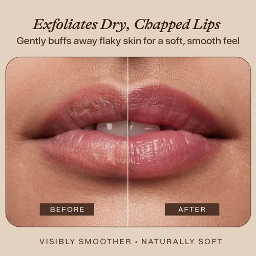 Vista 2 de USDA Organic Lip Scrub Berry - Fabricado en Estados Unidos con ingredientes naturales, exfoliante hidratante para labios secos, exfoliante