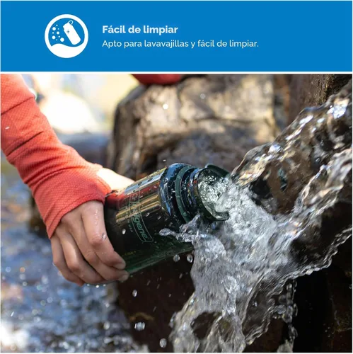 Vista 3 de Nalgene Sustain - Botella de agua de Tritan sin bisfenol A hecha con un 50 % de material derivado de restos de plástico, 32 fl oz, boca ancha