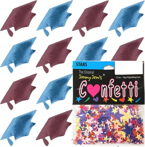 Vista 84 de Confetti Grad Cap Negro, Azul Marino Combo - 2 bolsas de media onza (1 oz)