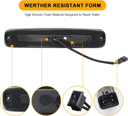 Vista 5 de Tercera luz de freno LED de repuesto para Sierra/Silverado 1500 2500 3500/HD 1999-2007, lámpara de parada central de cabina trasera con junta