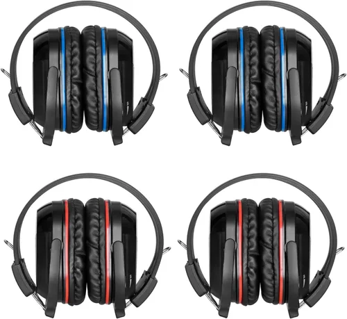 SIMOLIO 4 Pack IR Headphones for Car DVD, Wireless Car Headphone for Kids, Not Bluetooth, Dual Channel Universal Infrared Headphonefor uConnect VES,