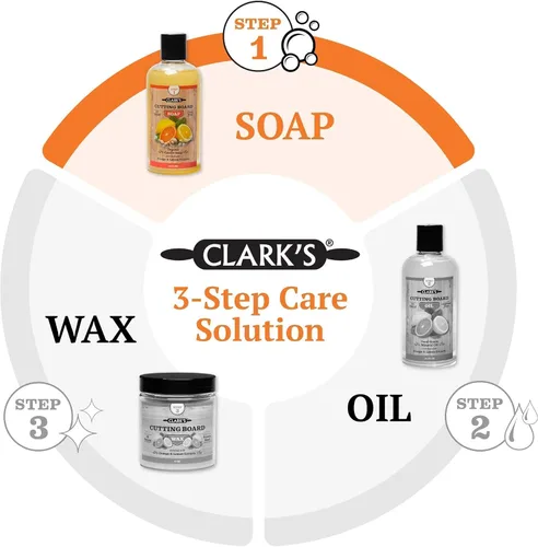 Vista 9 de CLARK'S Cepillo de jabón y exfoliante para tabla de cortar de Limpia tus tablas de cocina, cuencos, encimeras y utensilios de forma natural A base