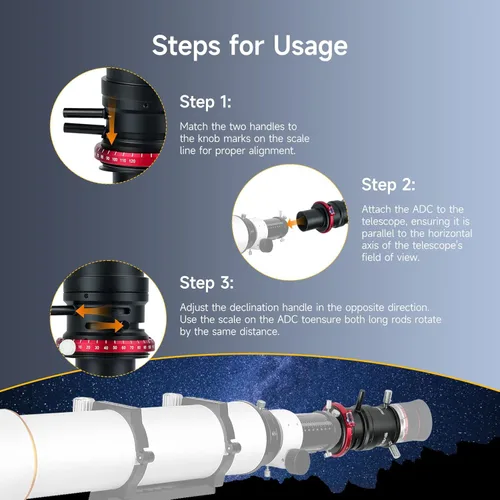 Vista 11 de SVBONY SV199 Correctores de dispersión atmosférica, 1.25 pulgadas ADC para observación e imágenes planetarias de la luna, accesorio de telescopio