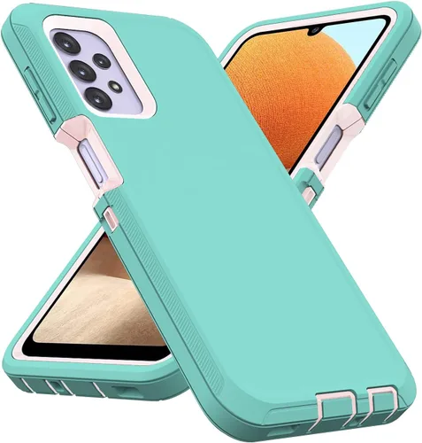 Vista 10 de Para Samsung Galaxy A32 5G Caso,Funda a prueba de golpes a prueba de polvo para iPhone Samsung Galaxy A32 5G (negro)