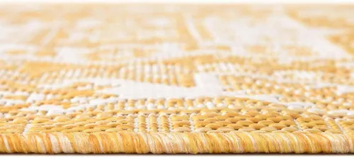 Vista 91 de Unique Loom Outdoor Aztec Collection Alfombra de área - Chalca (10 pies, redonda, azul/marfil)