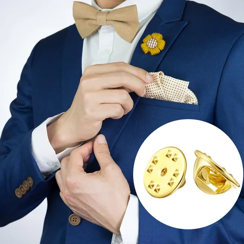 Vista 6 de Repuesto de broche posterior para insignias Mudder, 50 unidades, de latón, tipo mariposa