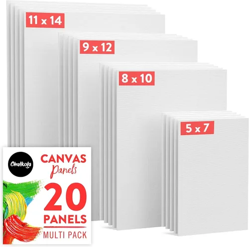 Vista 14 de Chalkola Lienzo de 8 x 10 para pintar (paquete de 15) – Lienzos pequeños para pintar 100% algodón, imprimado, paneles sin ácidos, tablero