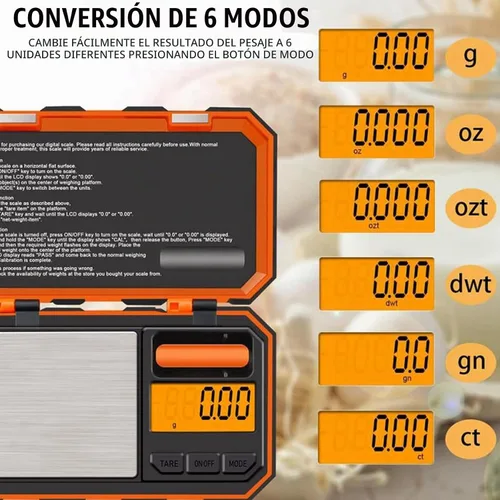 Vista 2 de UNIWEIGH Escala digital de gramos, mini básculas de bolsillo de alta