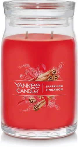 Vista 14 de Yankee Candle Sparkling Cinnamon Signature - Vela perfumada en tarro mediano de 13 onzas, de dos mechas, más de 35 horas de combustión, aroma