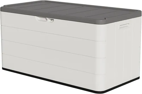 Vista 10 de Caja de almacenamiento para exteriores de 35 galones, caja de resina impermeable y con cierre para terraza, grande, contenedor de almacenamiento