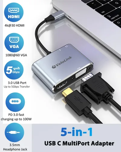 Vista 8 de Adaptador multipuerto USB C Hub