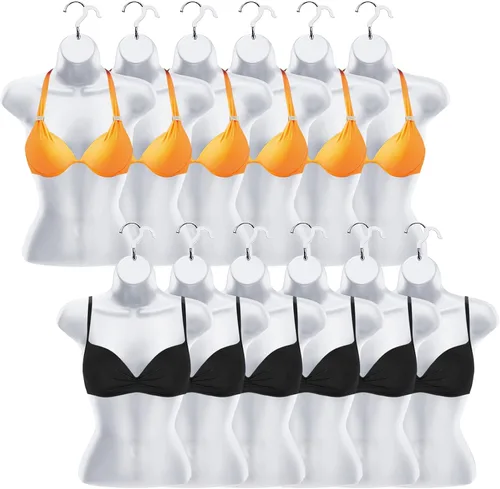 Maniquí colgante para mujer, 12 piezas, forma de vestido con gancho para colgar en la cadera, maniquí largo y hueco en la espalda, torso grueso,