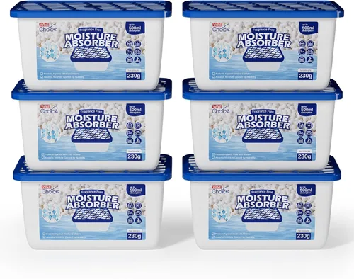 W&E Choice Absorbedores de humedad, cajas de absorción de humedad portátiles para tu baño, armario y automóvil, deshumidificador sin fragancia,