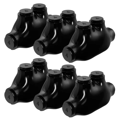 Vista 13 de 6 conectores de cable de aluminio aislados de múltiples tomas de 2 puertos 1/0-14 AWG, conector de cable hexagonal Allen de 3/16