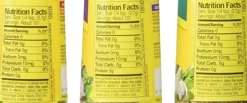 Vista 2 de Mezclas de condimentos Mrs. Dash, en combo, todo natural, 2.5 onzas; original, cebolla y hierbas, ajo y hierbas