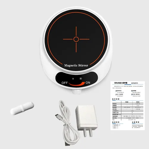 Vista 6 de 4.3in Laboratory Magnetic Stirrer, 1L Mini Mixing Table, Adjustable Speed, Speed 4000 RPM, USB Power Supply, for Lab and Homebrew