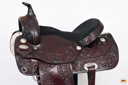 Vista 2 de HILASON Western Draft Horse Sillín Marrón Oscuro 16