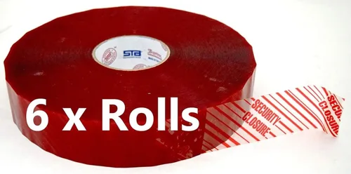 Vista 5 de BIG Roll Tamper Evidence SEGURITY CLOSURE Cinta de sellado de cartón 2" x 1000 yardas Modelo 1248 (1)