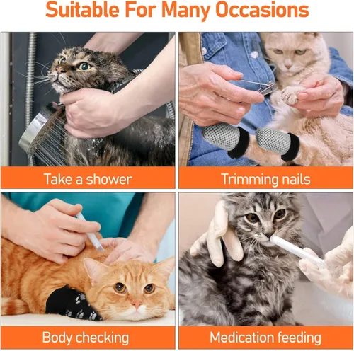 Vista 2 de 1 juego de gorras de uñas para gatos, calcetines de rasgado para gatos, gorras para garras de gato, calcetines de rasgado