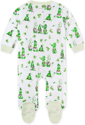 Vista 2 de Burt's Bees Baby - Pijama de una pieza (enterizo) de bebé de 100% algodón orgánico con cremallera frontal, para dormir