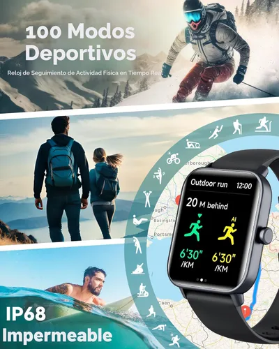 Vista 4 de Relojes inteligentes para mujeres/hombres, reloj inteligente para teléfonos Android y compatible con iPhone, Alexa integrado, relojes de fitness