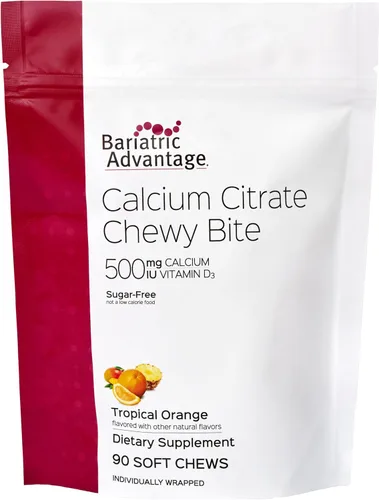 Vista 14 de Bariatric Advantage Picaduras masticables de citrato de calcio 500 mg - Altamente absorbible y digerible - Vitamina D3 - Suplemento de calcio