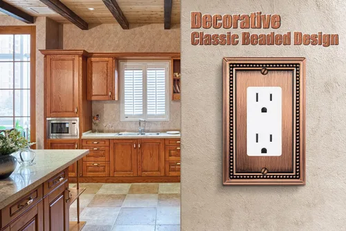 Vista 29 de Henne Bery Sunken Pearls Placa de Pared Decorativa de Servicio Pesado Placa de Interruptor Cubierta de Tomacorriente