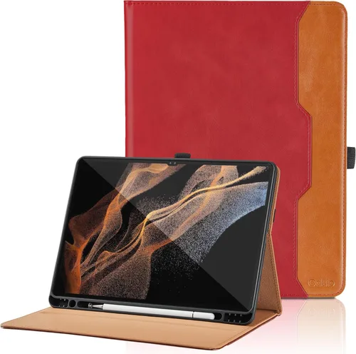 Vista 19 de Funda para Samsung Galaxy Tab A7 de 10,4 pulgadas 2020 (SM-T500/T505/T507) - Funda de piel sintética con función atril y bolsillo, función de Azul