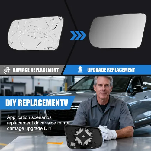 Vista 6 de Espejo lateral del conductor de repuesto compatible con Nissan Altima Sedan 2013-2018 – Espejo retrovisor lateral izquierdo convexo calefactable