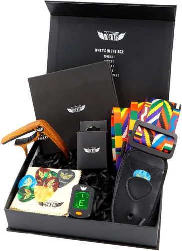 Vista 10 de Stage Rocker Guitar Accessories Gift Box for Acoustic and Electric Guitars, 5-in-1 Essential Gift
