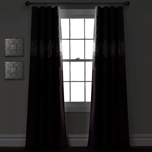 Vista 2 de Lush Decor Night Sky Panel de cortina 100 % opaco, para sala, dormitorio, comedor (cortina individual), 42 pulgadas de ancho x 84 pulgadas de largo