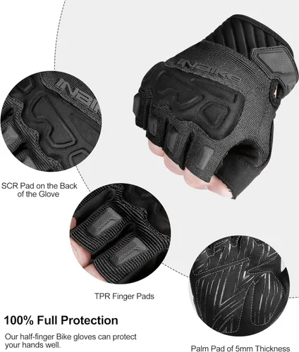 Vista 3 de INBIKE Guantes de ciclismo sin dedos transpirable protector para carretera montaña bicicleta MTB montar