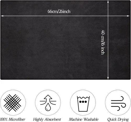 Vista 2 de Shimeyao Paquete de 48 toallas a prueba de blanqueador, 16 x 26 pulgadas, de microfibra, absorbentes, a granel, secado de manos para gimnasio, baño