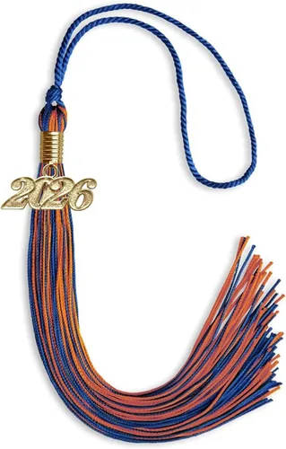 Vista 337 de Endea Graduation - Borla de doble color mixto con fecha dorada (negro/dorado antiguo, 2021)