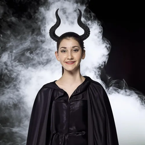 Vista 2 de HMS Cuernos malévolos unisex para adultos, negros, talla única, Negro