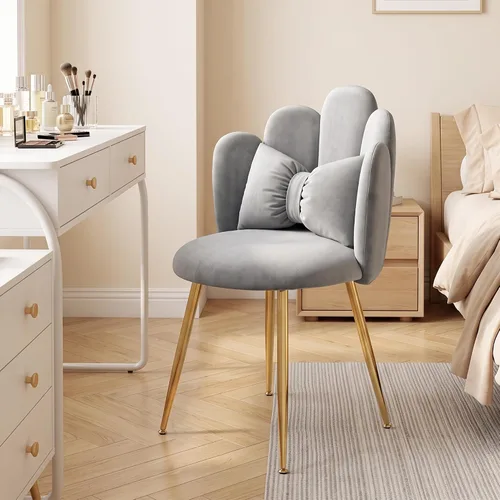 Vista 6 de Silla de tocador para sala de maquillaje, silla decorativa moderna de mediados de siglo para sala de estar, dormitorio, silla de maquillaje