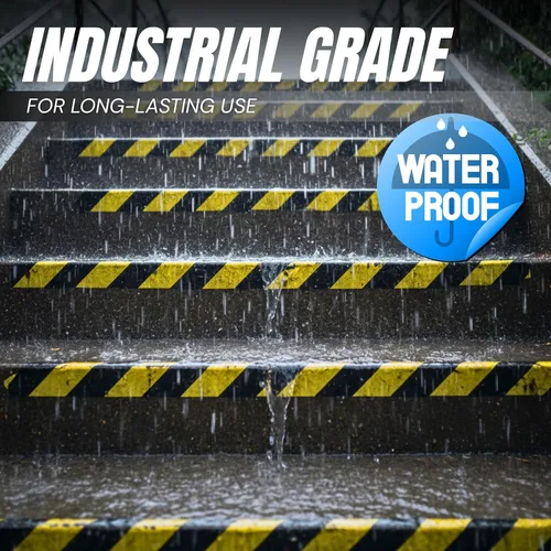 Vista 4 de Tapix Rollo de cinta negra y amarilla de 2 pulgadas x 108 pies – Cinta de seguridad a rayas para suelo – Cinta de peligro impermeable altamente