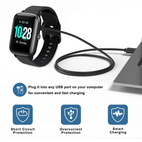 Vista 8 de Meliya VeryFit - Cable de carga magnético de 2 pines para reloj inteligente Veryfit IDW13, IDW19, IDW15, ID208, ID208 Plus, ID208BT, ID207, ID205L