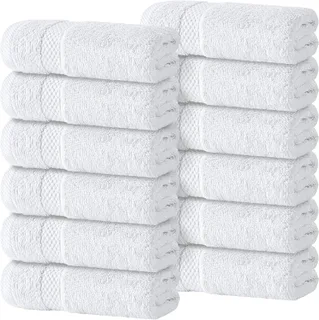 White Classic - Juego de lujo de toallas de baño para baños, hoteles, spa y cocina, toallas de algodón egipcio, de alta absorción y de calidad