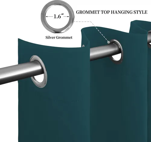 Vista 255 de Easy-Going - Cortinas opacas para dormitorio, aislamiento térmico sólido con ojales, cortinas de ventana para reducción de ruido, cortinas