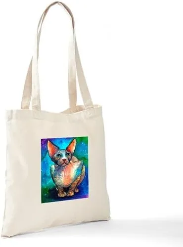 Vista 8 de CafePress Sphynx - Bolsa de lona natural bolsa de compras reutilizable