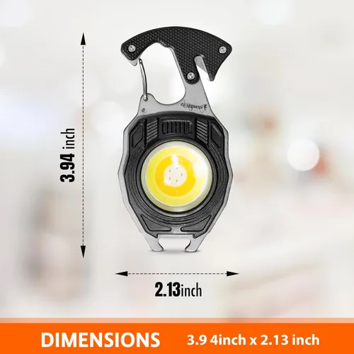 Vista 2 de GUARDMAN Regalos de relleno navideño para Hanukkah – Keychain multiherramienta de supervivencia, linterna LED, mosquetón, encendedor, desarmador