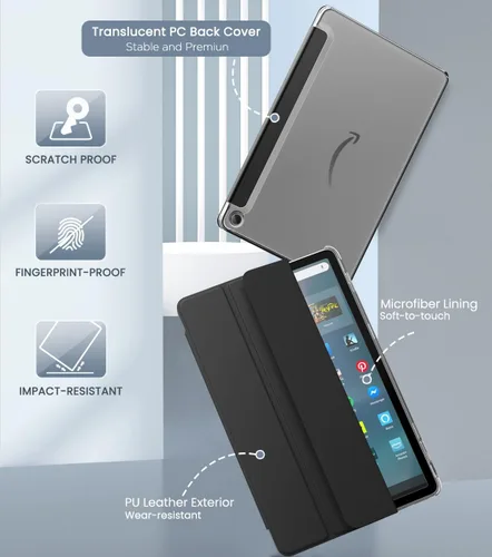 Vista 3 de MoKo Funda compatible con tablet Tienda Kindle Fire Max 11 (13 generación, versión 2023) de 11 pulgadas, funda delgada de piel sintética con soporte