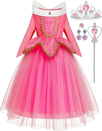 iTVTi Disfraz de princesa rosa para niñas