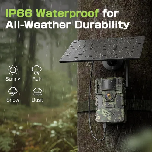 Vista 6 de TKENPRO Cámara de rastreo ilimitado Plan de datos 2K Video en vivo Cámara de rastro celular Cámara de juego con tarjeta SIM 4G, cámaras de rastro