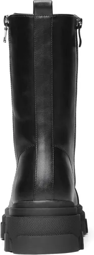 Vista 4 de DREAM PAIRS Botas de combate para mujer con cordones, botas de media pantorrilla, tacón bajo, plataforma gruesa, botas con suela