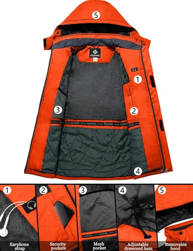 Vista 3 de GEMYSE - Chaqueta de esquí y nieve para hombre, diseño impermeable y resistente al viento, para invierno