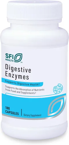 Klaire Labs SFI Health Digestive Enzymes - Suplementos de salud intestinal con lipasa, amilasa y enzimas proteasas para la digestión - Ayuda a la