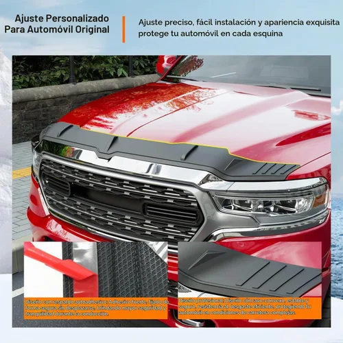Vista 3 de powoq Deflector de capó compatible con Jeep Wrangler JK 2007-2018